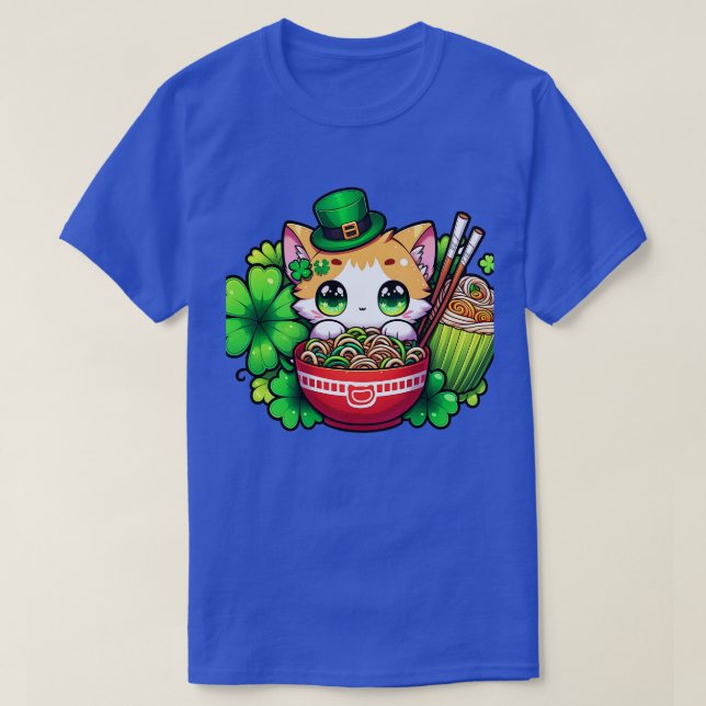 Cute St patricks day Irish Ramen Kittens for Women T Shirt (Design framsida)
