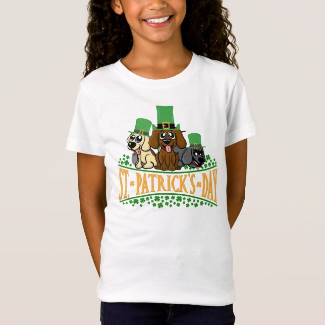 Cute St patrick's day Leprechaun Hat Shamrock T Shirt (Framsida)