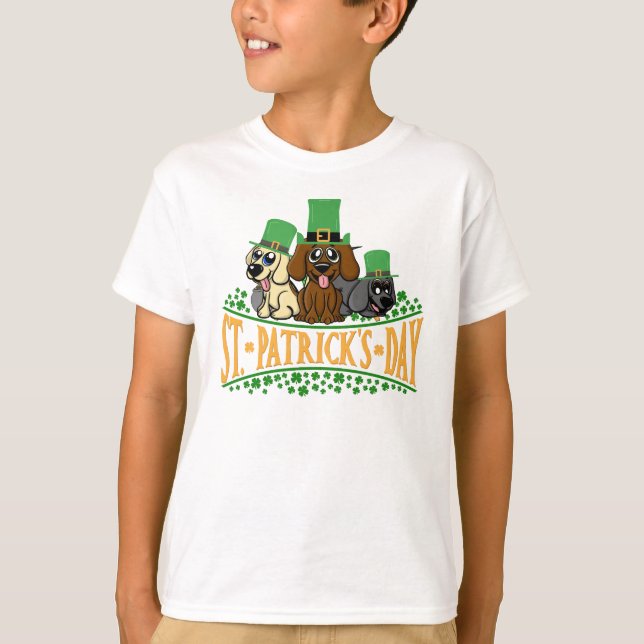 Cute St patrick's day Leprechaun Hat Shamrock T Shirt (Framsida)