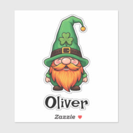 Cute St. Patrick's Day Lucky Leprechaun Gnome  Klistermärken