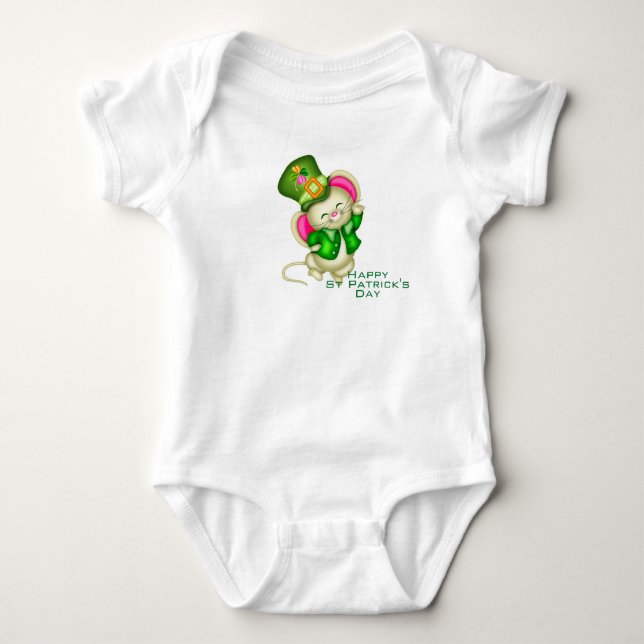 Cute St patrick's day Mouse T Shirt (Framsida)