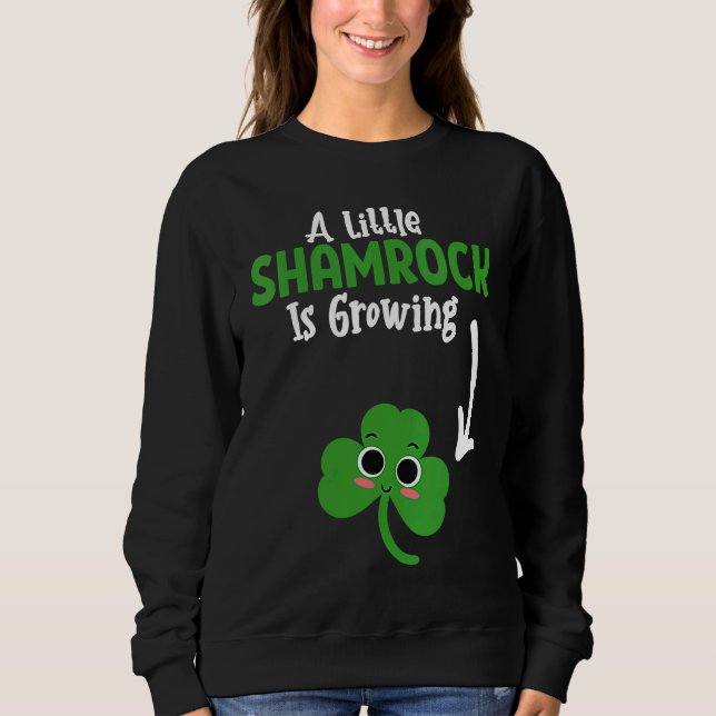Cute  St Patricks Day Pregnancy Announcemen T Shirt (Framsida)