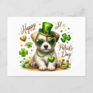 Cute St. Patrick's Day Puppy-vykort Helg Vykort