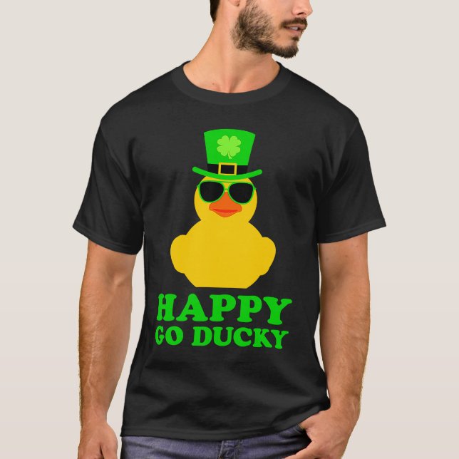 Cute St Patrick's Day Rubber Duck Sunglasses Hat F T Shirt (Framsida)