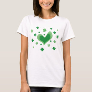Cute St patricks day shirt med iralt hjärta Tee