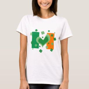 Cute St patricks day shirt med Irish flagga T-shirt