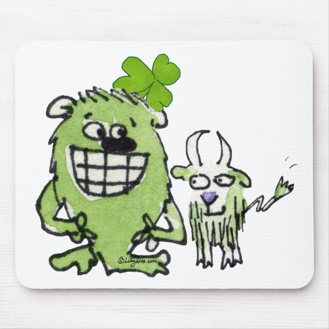 Cute St patricks day Tecknad Creaters Mousepad Musmatta (Framsidan)
