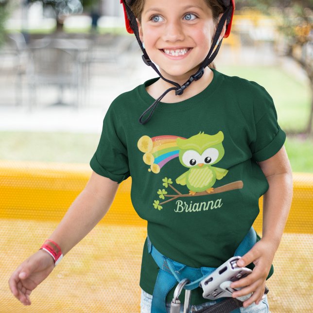 Cute St. Patricks Day Uggla Irish Birthday Girl T Shirt (Skapare uppladdad)