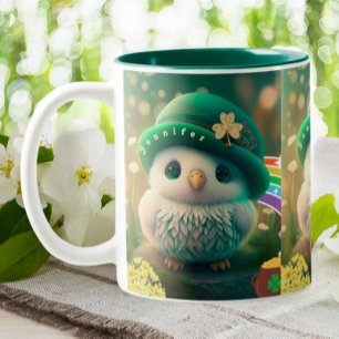 Cute St patricks day Uggla Personlig Två-Tonad Mugg