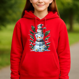 Cute Stacks Snögubbars Kids Hoodie Design - Helgda T Shirt