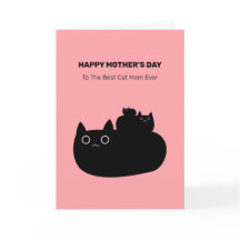 Cute Stacks Svarta katter Cat Mamma Mors dag