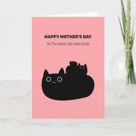 Cute Stacks Svarta katter Cat Mamma Mors dag Kort