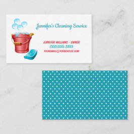Cute Städning Housecleaning Service Bucket Visitkort