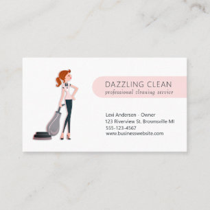 Cute Städning Maid House Clean Service Visitkort