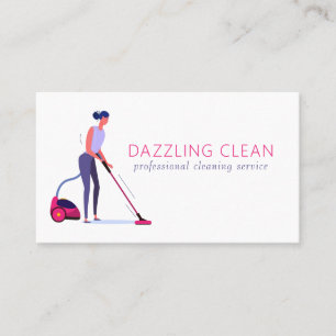 Cute Städning Maid House Clean Service Visitkort
