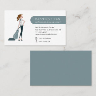 Cute Städning Maid House Clean Service Visitkort