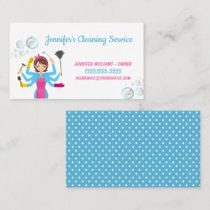 Cute Städning Maid Houseservation Service Visitkort
