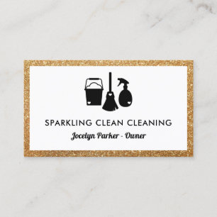 Cute Städning renare faux Guld Glitter Visitkort