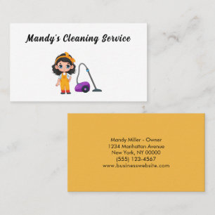Cute Städning Service Maid Vacuum Visitkort