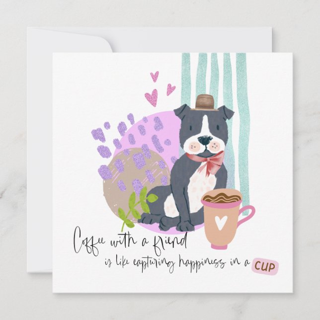 Cute Staffy Hund Funny Coffee Quote any Tillfälle Kort (Framsida)