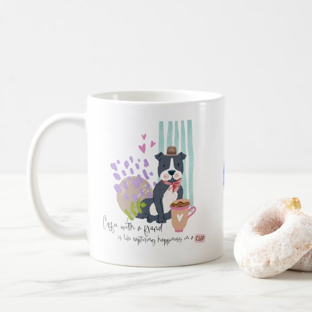 Cute Staffy Pet-Hund-kaffe med vänskapsoffert Kaffemugg (Med munk)