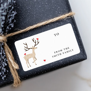Cute Stag med röda fåglar till från märkrns presen Fraktsedel