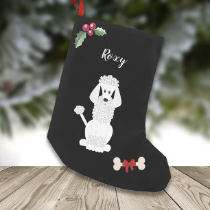 Cute Standard Pudel Hund Monogram Liten Julstrumpa