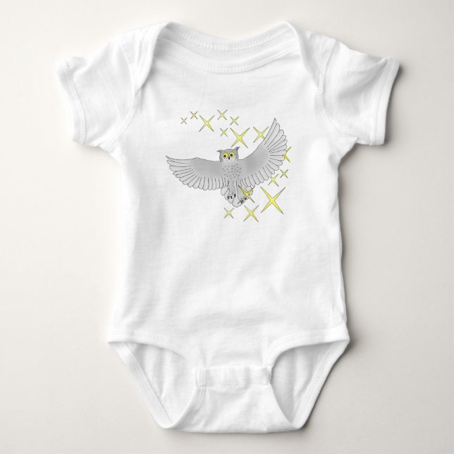 Cute Star Owl T-Shirt (Framsida)