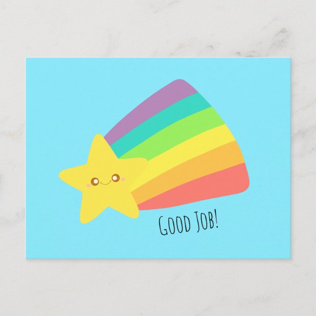 Cute Star Rainbow Vykort (Framsida)