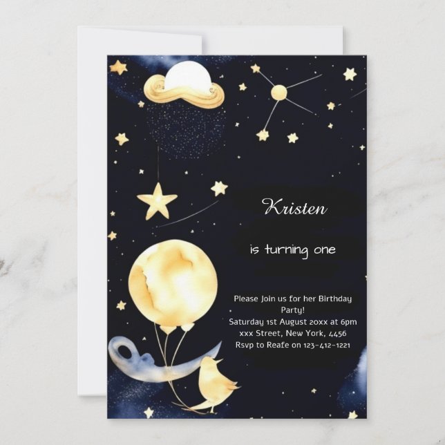 Cute Stardust Children Birthag Inbjudningar (Framsida)