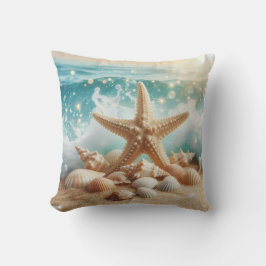 Cute Starfish Seashell Tropical Beach Ocean Vågar Kudde