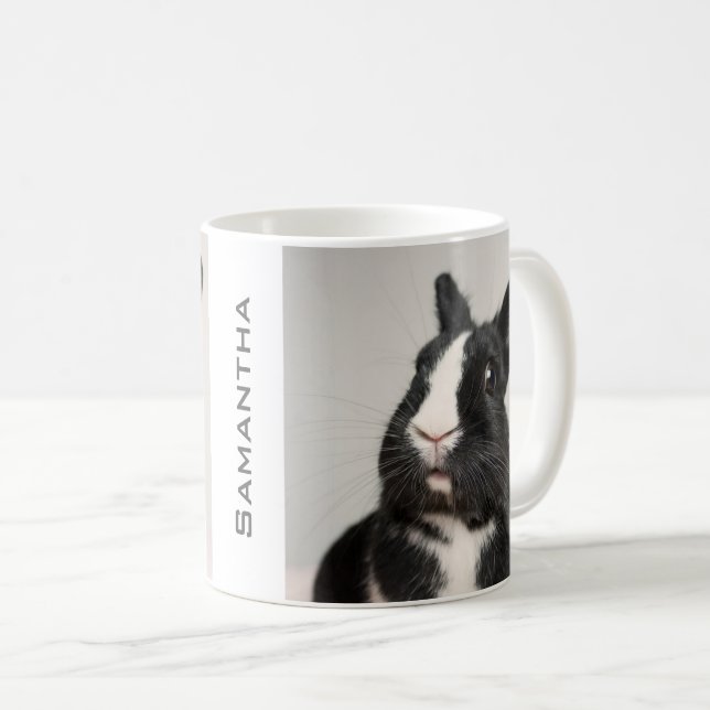 Cute Starled Bunny Rabbit Personlig Kaffemugg (Framsida höger)