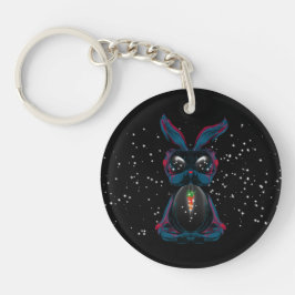 Cute Starlight Ögon Bunny i Yoga Pose Meditation