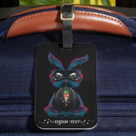 Cute Starlight Ögon Bunny i Yoga Pose Meditation Bagagebricka