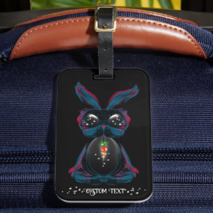 Cute Starlight Ögon Bunny i Yoga Pose Meditation Bagagebricka