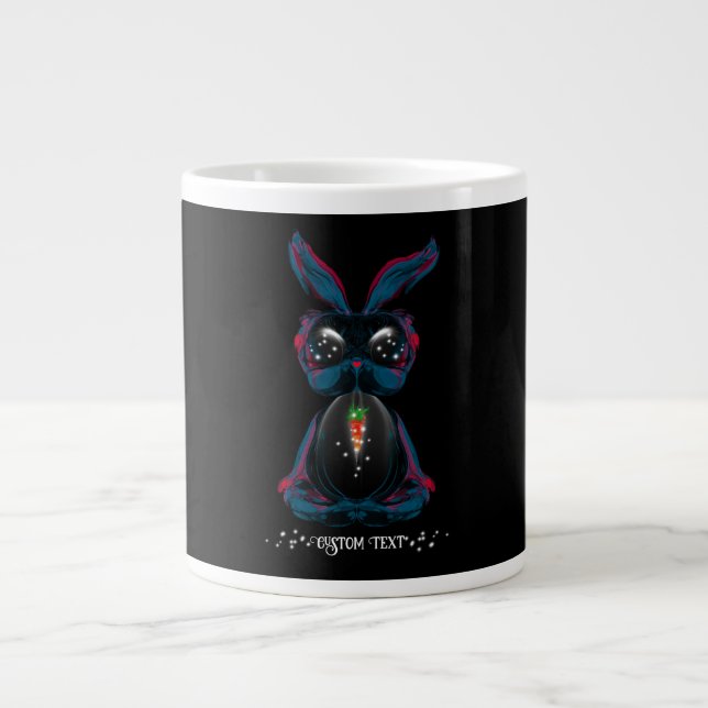 Cute Starlight Ögon Bunny i Yoga Pose Meditation Jumbo Mugg (Framsidan)