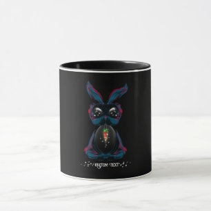 Cute Starlight Ögon Bunny i Yoga Pose Meditation Mugg