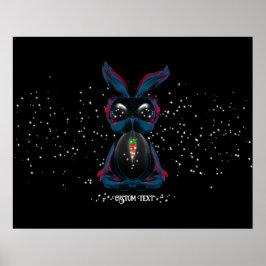 Cute Starlight Ögon Bunny i Yoga Pose Meditation Poster
