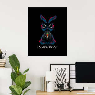 Cute Starlight Ögon Bunny i Yoga Pose Meditation Poster