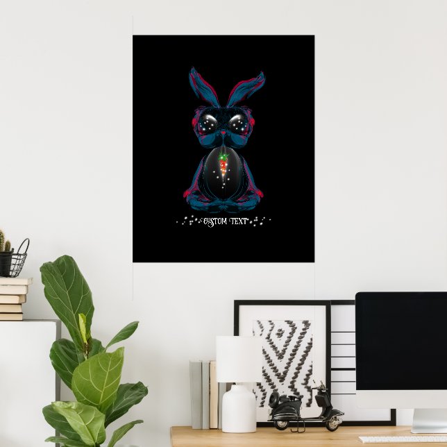 Cute Starlight Ögon Bunny i Yoga Pose Meditation Poster (Hemmakontoret)