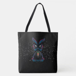 Cute Starlight Ögon Bunny i Yoga Pose Meditation Tygkasse