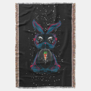 Cute Starlight Ögon-kanin i Yoga Pose Meditation Filt