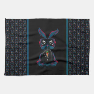 Cute Starlight Ögon-kanin i Yoga Pose Meditation Kökshandduk
