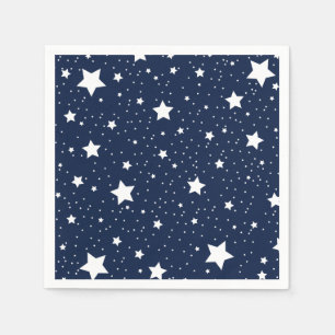 Cute Starry Cosmos Mönster i marinblått och vitt Pappersservett