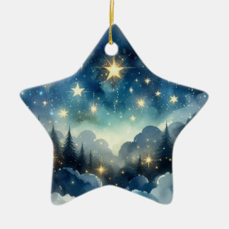 Cute Starry night Julgran ornament