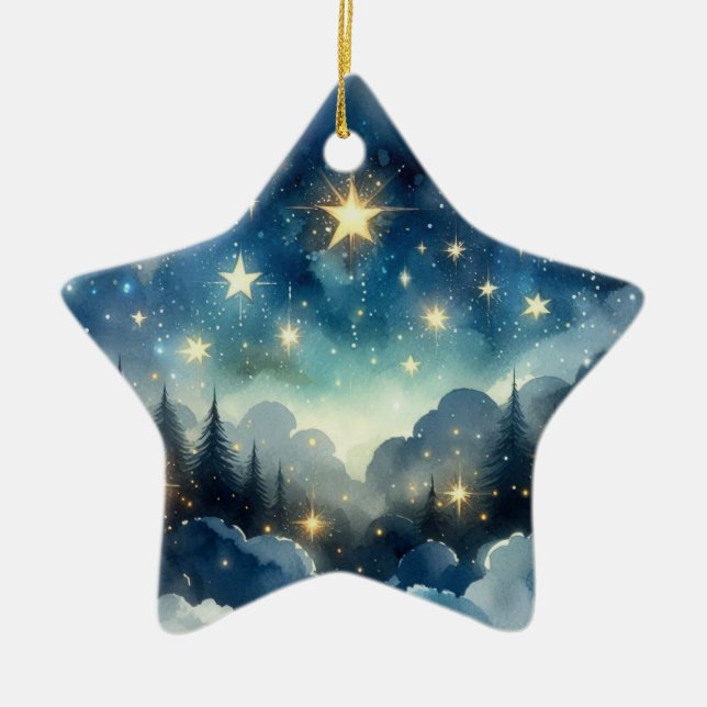 Cute Starry night Julgran ornament (Framsidan)