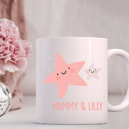 Cute Stars i mamma och Baby, Anpassningsbar Matchn Kaffemugg