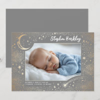 Cute Stars Måne Celestial Newborn Boy Photo Birth