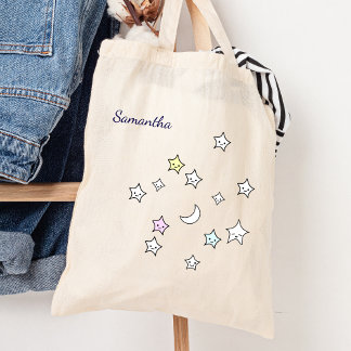 Cute Stars Måne eget namn Kawaii Tygkasse