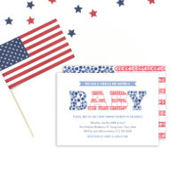 Cute Stars och stripes Par Baby Shower Party